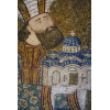 Монастырь Хора. Мозаики нартекса Феодор Метохит (ктитор) приносит Христу в дар храм