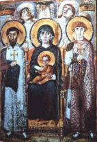 Богоматерь  со святыми Феодором и Иоанном (Византия, VI в)