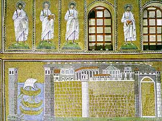 S. Apollinare Nuovo, Равенна, Мозаика на северной стене