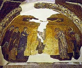 Nea Moni, Хиос, Греция, 1042-55. Распятие на кресте. Мозаика