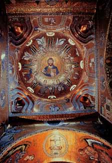Cappella Palatina, Палермо. Спаситель и ангелы. Купольная мозаика. 1142