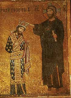 Мозаики. Martorana, Палермо: Христос с Роджером II