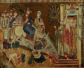 Христос, входящий в Иерусалим, Мозаика, Cappella Palatina
