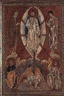 Преображение, конец 12-го века. Миниатюрная мозаика. Музей Лувр, Париж