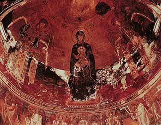 Богородица и младенец с ангелами. 1130. Мозаика