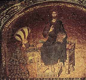 Kariye Camii, Стамбул. Христос с Теодором Меточайтсом, мозаика